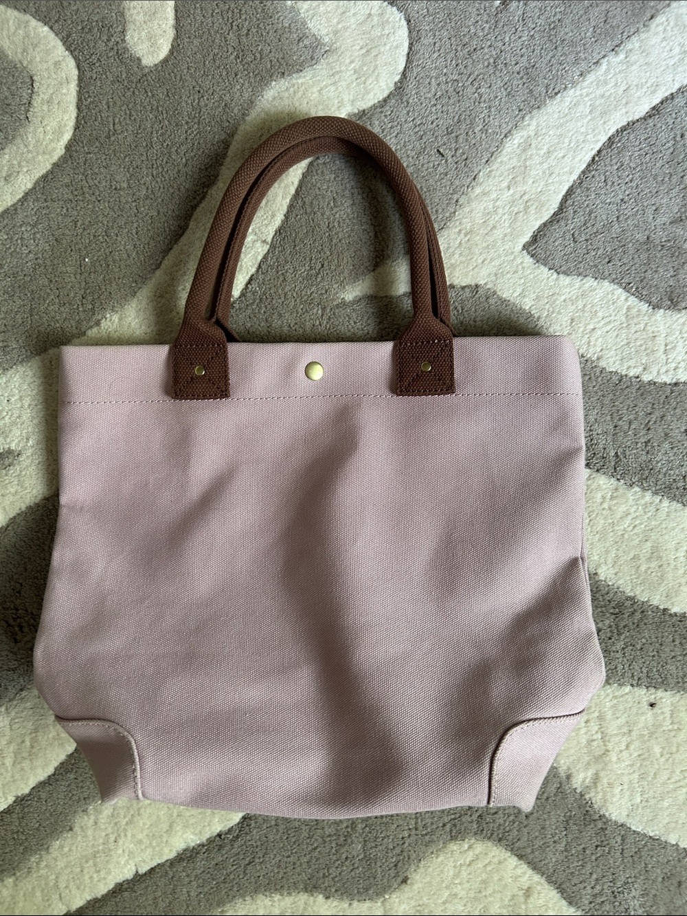 J. Crew Women’s Pink Canvas Tote Bag with Brown Handles
